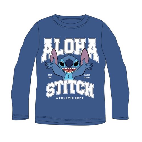 Disney Lilo és Stitch, A csillagkutya Athletic Blue gyerek hosszú póló, felső 7 év / 122 cm