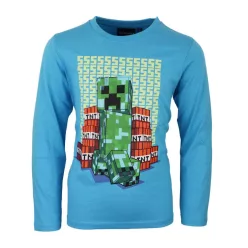   Minecraft Block Blaster sötétben világító gyerek hosszú ujjú póló, felső 6 év / 116 cm