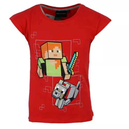 Minecraft Red gyerek rövid póló, felső 8 év / 128 cm