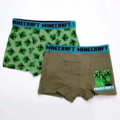   Minecraft Green Mob gyerek boxeralsó 2 darab/csomag 6 év / 116 cm