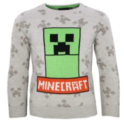 Minecraft Grey gyerek kötött pulóver 8 év / 128 cm