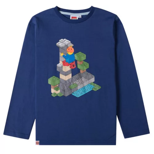 Lego Block Dark Blue gyerek hosszú ujjú póló, felső 6 év / 116 cm