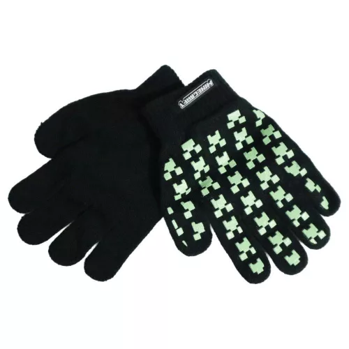 Minecraft Creeper Black gyerek kesztyű