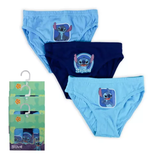 Disney Lilo és Stitch, A csillagkutya Blue gyerek fehérnemű, alsó 3 darab/csomag 6 - 8 év / 116 - 128 cm