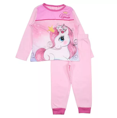 Unikornis Princess Light Pink gyerek hosszú pizsama 6 év / 116 cm