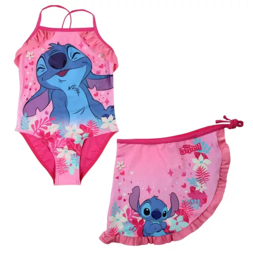 Disney Lilo és Stitch, A csillagkutya Pink gyerek fürdőruha és sarong szett 7 - 8 év / 122 - 128 cm