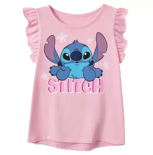 Disney Lilo és Stitch, A csillagkutya Tiny Smile Light Pink gyerek rövid póló, felső 8 év / 128 cm