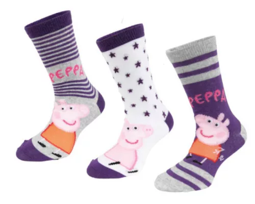 Peppa malac Purple Stars gyerek zokni 23/26