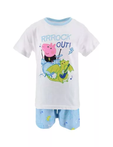 Peppa malac Rock Out White gyerek rövid pizsama 3 év / 98 cm