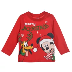   Disney Mickey Pluto Red Karácsonyi baba póló, felső 6 hó