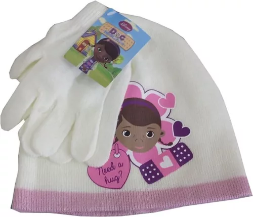 Disney Dr Plüssi Hug White gyerek sapka + kesztyű szett 52 cm