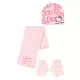 Hello Kitty Bow Pink gyerek sapka + sál + kesztyű szett 54 cm