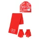 Hello Kitty Bow Red gyerek sapka + sál + kesztyű szett 52 cm