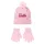 Barbie Light Pink flitteres gyerek sapka + kesztyű szett 52 cm
