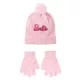 Barbie Light Pink flitteres gyerek sapka + kesztyű szett 52 cm