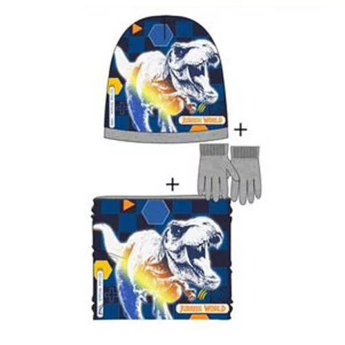 Jurassic World Attack Grey gyerek sapka + snood + kesztyű szett 54 cm
