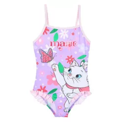   Disney Marie cica Flowers Purple gyerek fürdőruha, úszó 5 év / 110 cm
