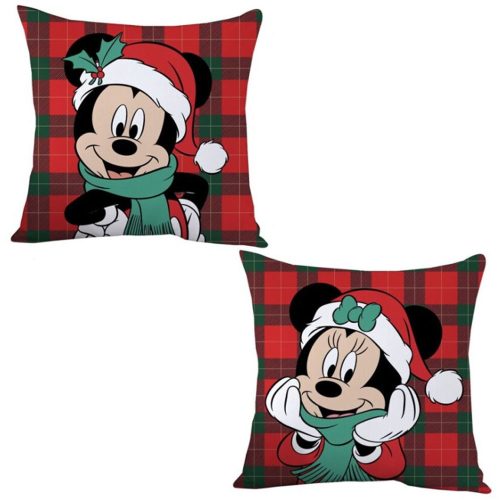 Disney Minnie, Mickey Karácsonyi párna, díszpárna 35x35 cm
