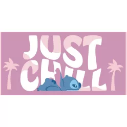   Disney Lilo és Stitch, A csillagkutya Just Chill fürdőlepedő, strand törölköző 70x140cm (Fast Dry)
