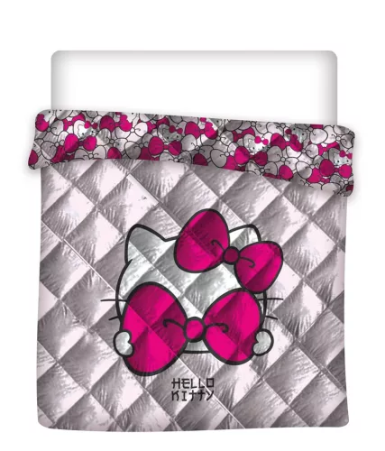 Hello Kitty Pink Bow steppelt ágytakaró, paplan 240x220cm