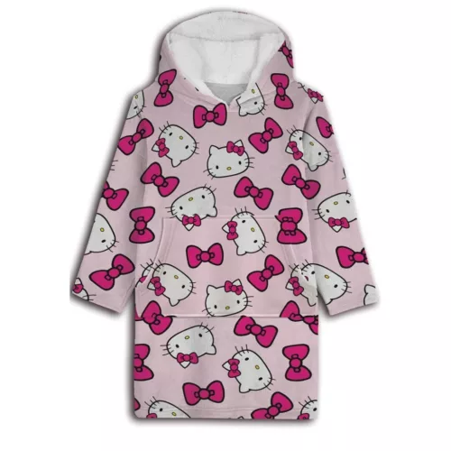 Hello Kitty Bow felnőtt belebújós plüss polár takaró, poncsó