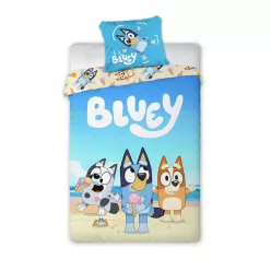   Bluey Beach Day gyerek, ovis ágyneműhuzat 100×135cm, 40×60 cm