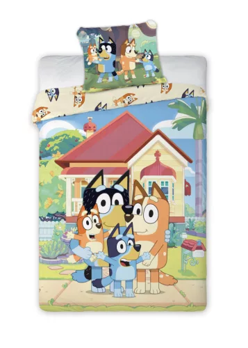 Bluey Family Home ágyneműhuzat 140×200cm, 70×90 cm