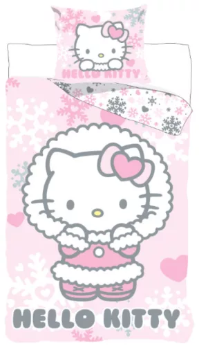 Hello Kitty Cozy Winter gyerek, ovis ágyneműhuzat 100×135 cm, 40×60 cm
