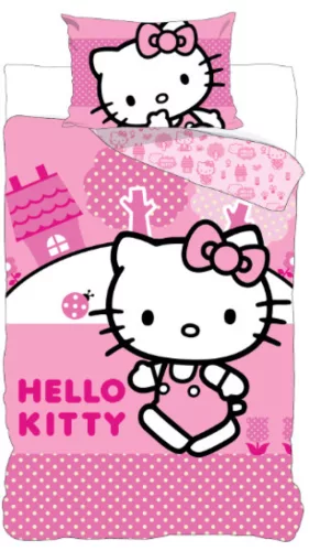 Hello Kitty Pink World ágyneműhuzat 140×200cm, 70×90 cm