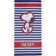 Snoopy Stripes fürdőlepedő, strand törölköző 70x140cm