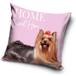 Kutyás Yorkie Pink párnahuzat 40x40 cm