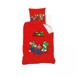 Super Mario Red ágyneműhuzat 140×200cm, 70×90 cm