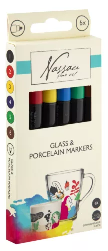 Színes Nassau üveg és porcelánfestő filctoll 6 db-os