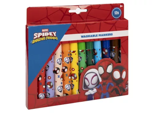 Pókember Spidey kimosható textil filctoll 12 db-os