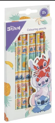 Disney Lilo és Stitch, A csillagkutya Aloha színes ceruza szett 12 db-os