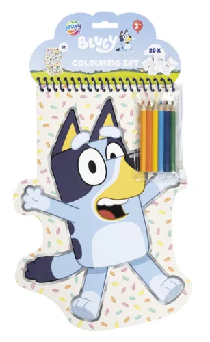 Bluey Happy forma színező szett matricával és színes ceruzával
