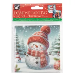   Karácsonyi Snowman gyémántszemes 2 db-os kártya szett borítékkal