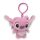 Disney Lilo és Stitch, A csillagkutya Pink 3D plüss figura akasztóval, táskadísz 12 cm