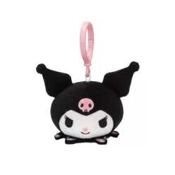   Hello Kitty Kuromi Head 3D plüss figura akasztóval, táskadísz 11 cm
