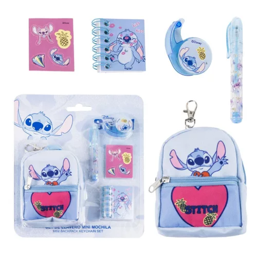 Disney Lilo és Stitch, A csillagkutya Ananas mini táska kulcstartó szett