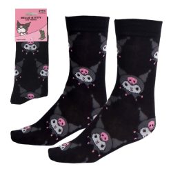   Hello Kitty Kuromi Black felnőtt hosszú szárú zokni 36/43