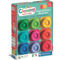 Színes Clemmy puha építőkocka szett 9 db-os Clementoni