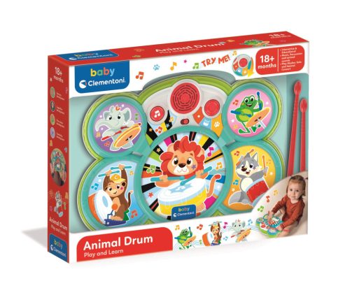 Színes Animal baba dobfelszerelés Clementoni