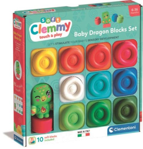 Színes Clemmy puha építőkocka szett 10 db-os figurával Clementoni