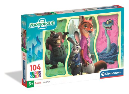 Zootropolis City Challenge 104 db-os puzzle Clementoni