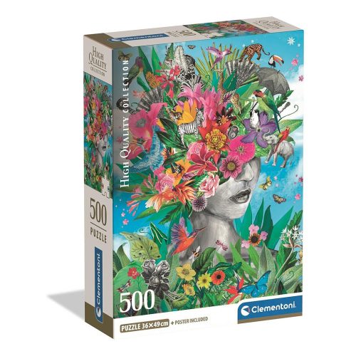 Virágzó gondolatok Head in Jungle 500 db-os Compact puzzle Clementoni