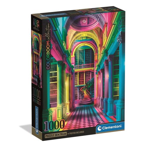 Színes könyvtár Colorboom 1000 db-os Compact puzzle Clementoni