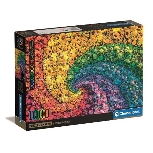 Színes virágok Whirl 1000 db-os Compact puzzle Clementoni