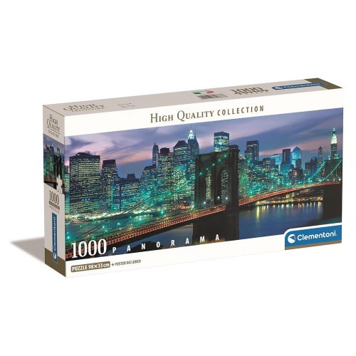 New York Brooklyn Bridge 1000 db-os panorama puzzle Clementoni