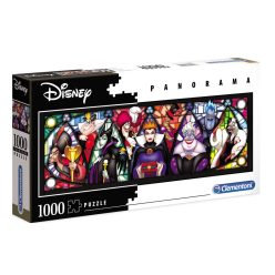   Disney Gonoszok Stained Glass 1000 db-os panorama puzzle Clementoni